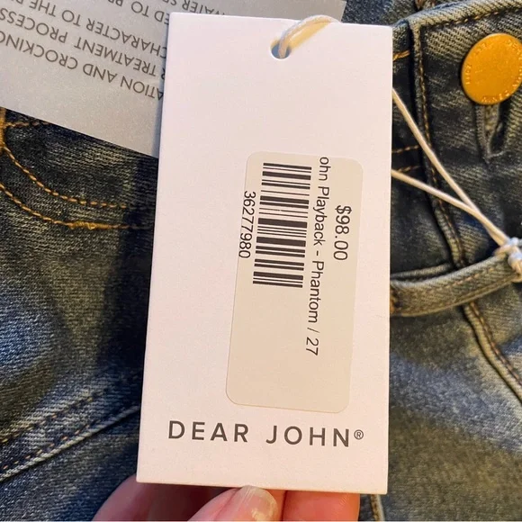 Dear John Women’s Playback Phantom Jean Denim Size 27 Mid Rise Straight Leg NWT